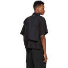 C2H4 Black Intervein Layered Short Sleeve Shirt