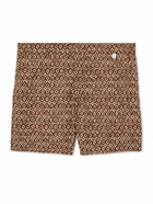 Mr P. - Straight-Leg Mid-Length Printed Swim Shorts - Brown