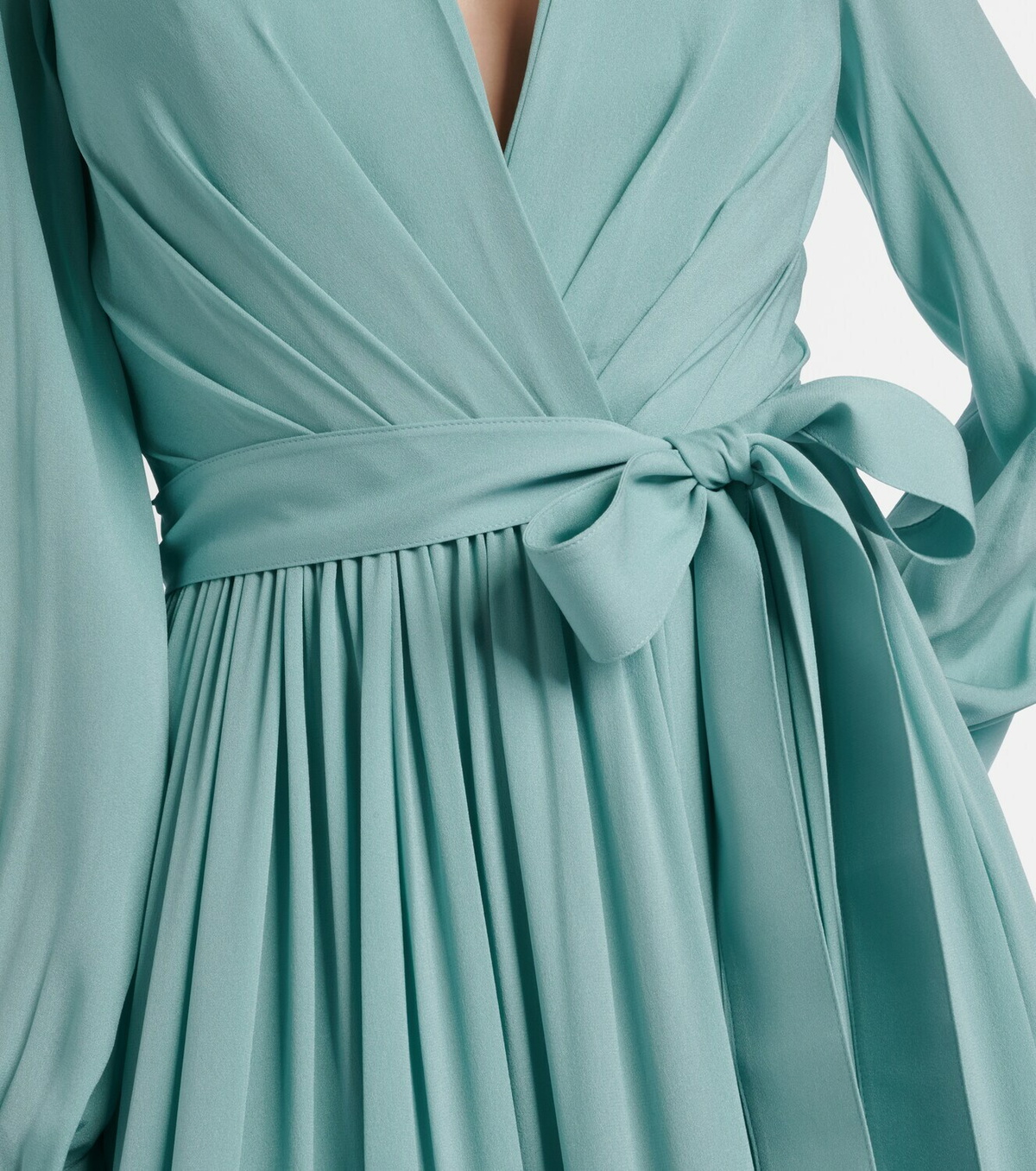 Elie Saab Lace-trimmed silk-blend midi dress