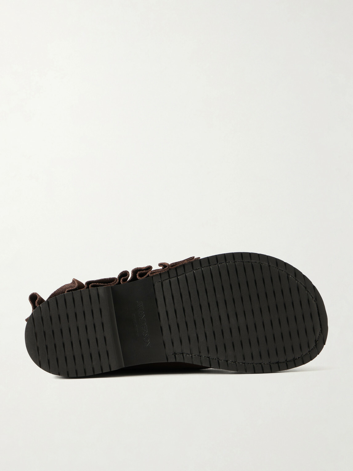 JW Anderson - Ruffle Suede Boat Shoes - Brown
