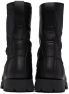 Jil Sander Black Lace-Up Elba Boots