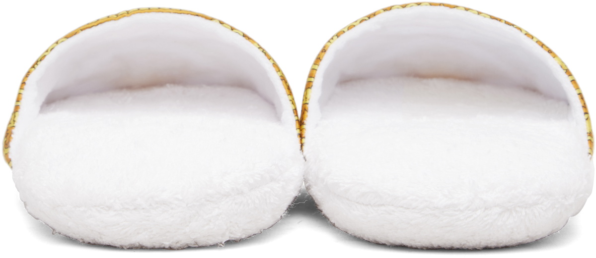 Versace White 'I Heart Baroque' Slippers