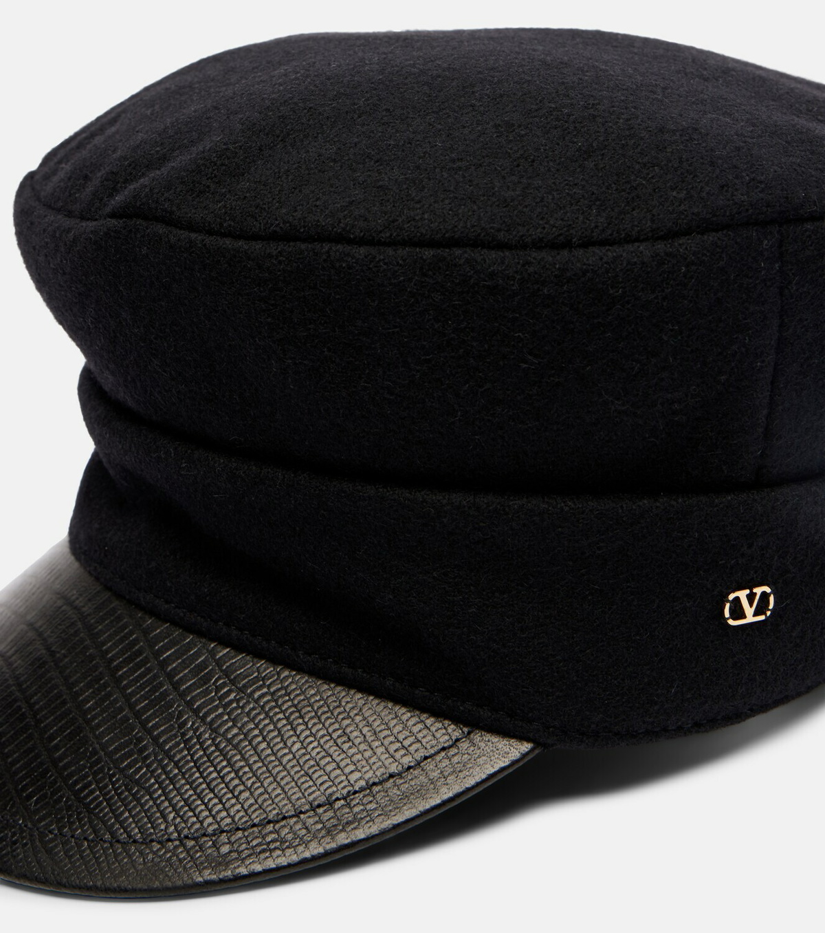 Valentino VLogo wool-blend felt newsboy cap