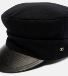 Valentino VLogo wool-blend felt newsboy cap