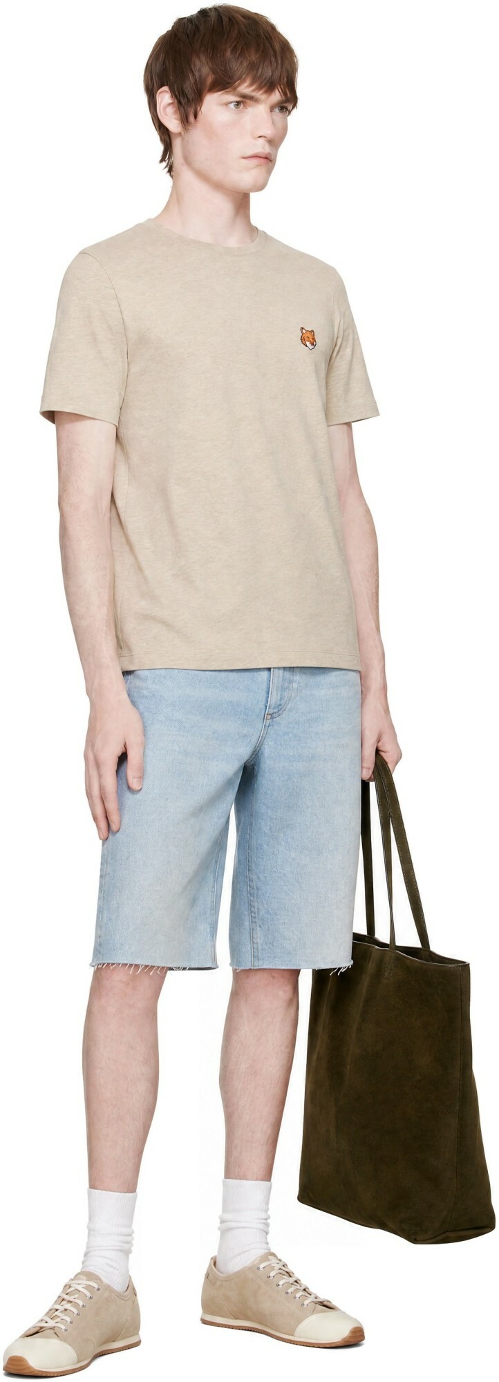 Maison Kitsuné Beige Fox Head Regular T-shirt