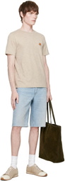 Maison Kitsuné Beige Fox Head Regular T-shirt