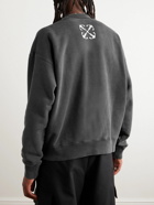 Off-White - Bacchus Distressed Printed Cotton-Jersey Sweatshirt - Gray