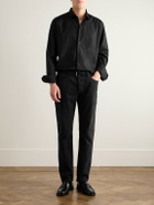 James Perse - Straight-Leg Brushed Cotton-Blend Twill Trousers - Black