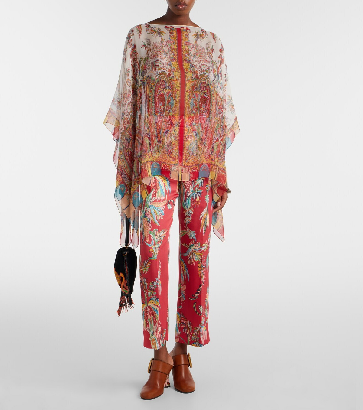 Etro Printed silk cape