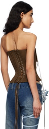 Fancì Club Brown Savannah Lace-Up Corset