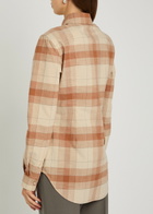 Calvin Klein Scarlett Checked Cotton Shirt Sand