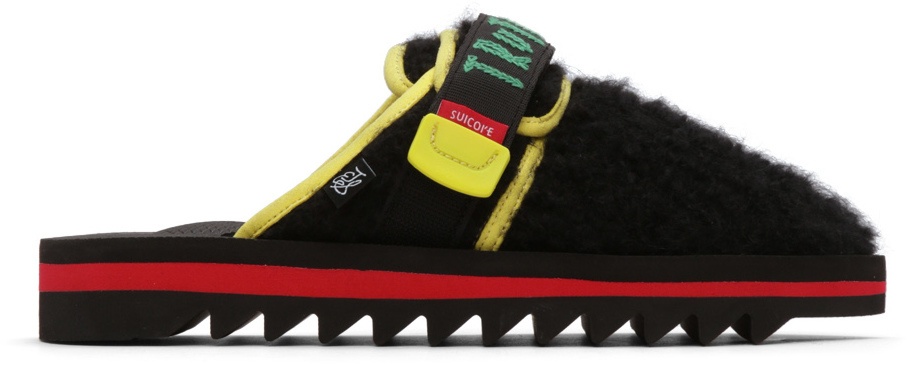 The Elder Statesman Black Suicoke Edition Dyed Zavo Sandals The