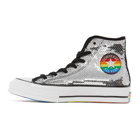 Converse Silver and Multicolor Chuck 70 Pride High Sneakers