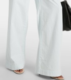 Vince High-rise cotton twill wide-leg pants