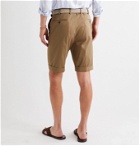 De Petrillo - Slim-Fit Cotton-Blend Shorts - Brown