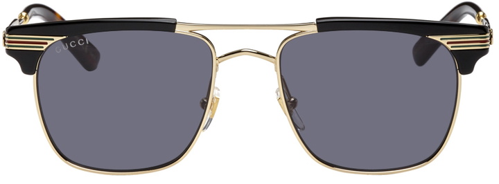 Photo: Gucci Black & Gold 52 Sunglasses