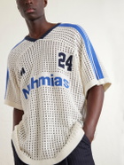 NAHMIAS - Logo-Jacquard Perforated Cotton T-Shirt - White