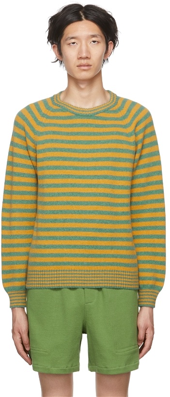 Photo: Bode Yellow & Green Stripe Sweater