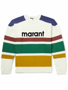 Isabel Marant - Meyoan Logo-Flocked Striped Cotton-Blend Jersey Sweatshirt - White