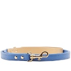 Sporty & Rich Grained Leather Dog Leash in Ocean
