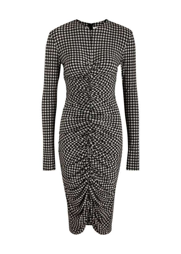 Photo: Norma Kamali Printed Ruched Stretch-jersey Midi Dress Black