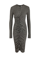 Norma Kamali Printed Ruched Stretch-jersey Midi Dress Black
