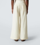King & Tuckfield Deep Fold wool wide-leg pants