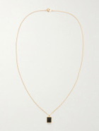Mikia - Rectangle Gold-Plated Onyx Necklace