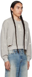 R13 Gray Cropped Sweatshirt