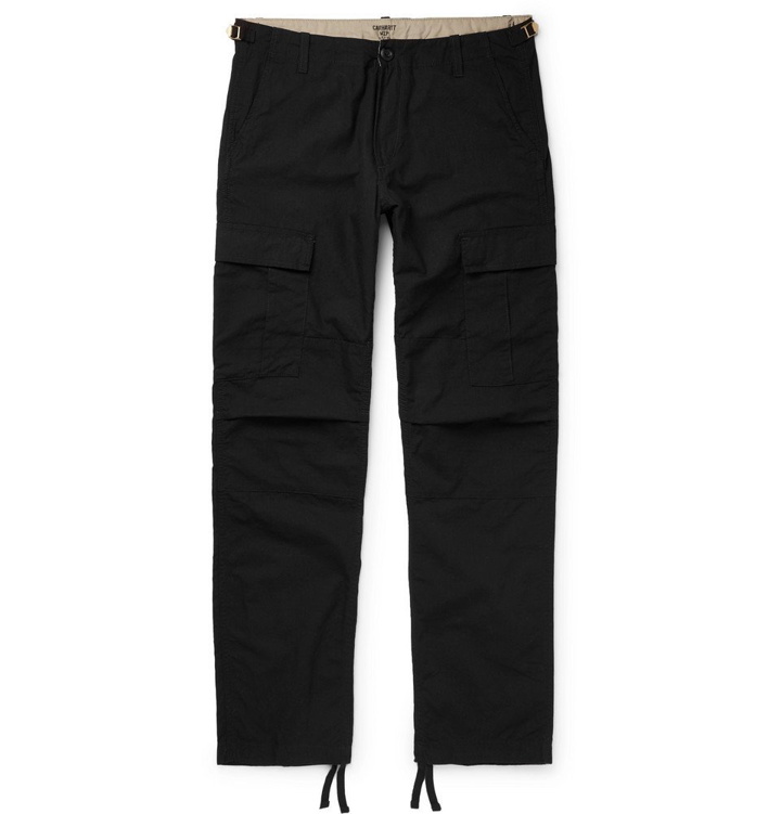 Photo: Carhartt WIP - Aviation Slim-Fit Cotton-Ripstop Cargo Trousers - Black