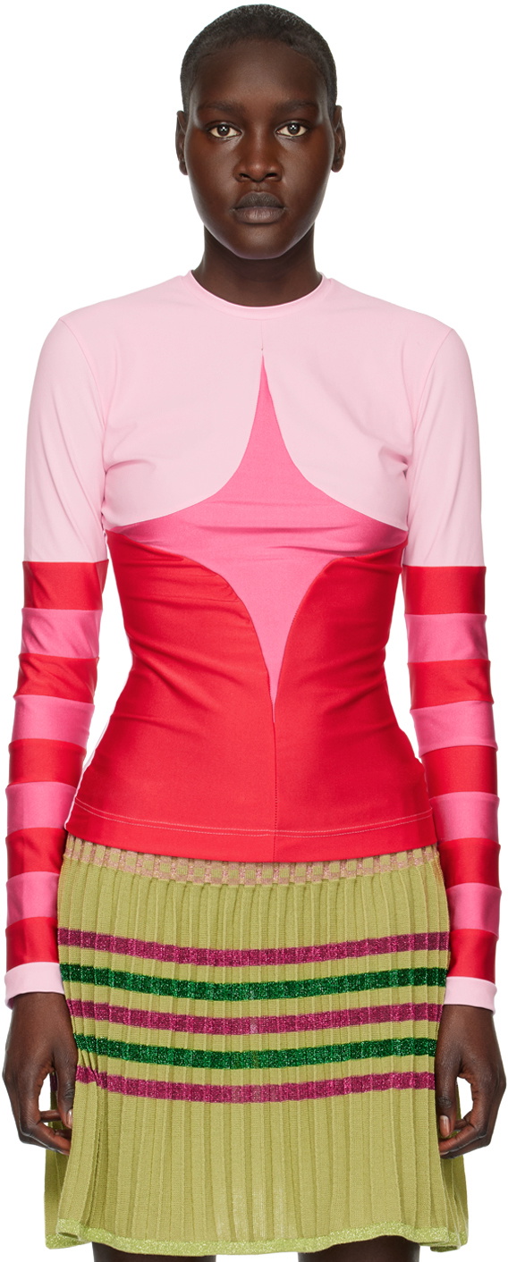 ANDREJ GRONAU SSENSE Exclusive Red & Pink Long Sleeve T-Shirt
