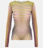 Jean Paul Gaultier Striped mesh top