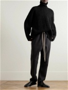 Fear of God - Oversized Jacquard-Knit Virgin Wool-Blend Rollneck Sweater - Black