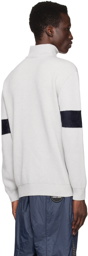 Giorgio Armani Gray Half-Zip Sweater