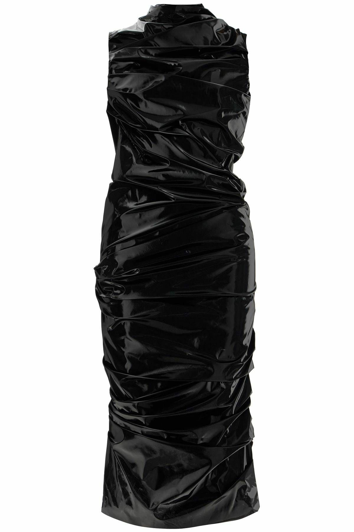 ワンピース ALEXANDER MCQUEEN Black Jersey Dress Alexander Mcqueen Draped One-shoulder Stretch-jersey Mini