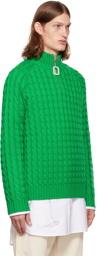 JW Anderson Green Cable Turtleneck