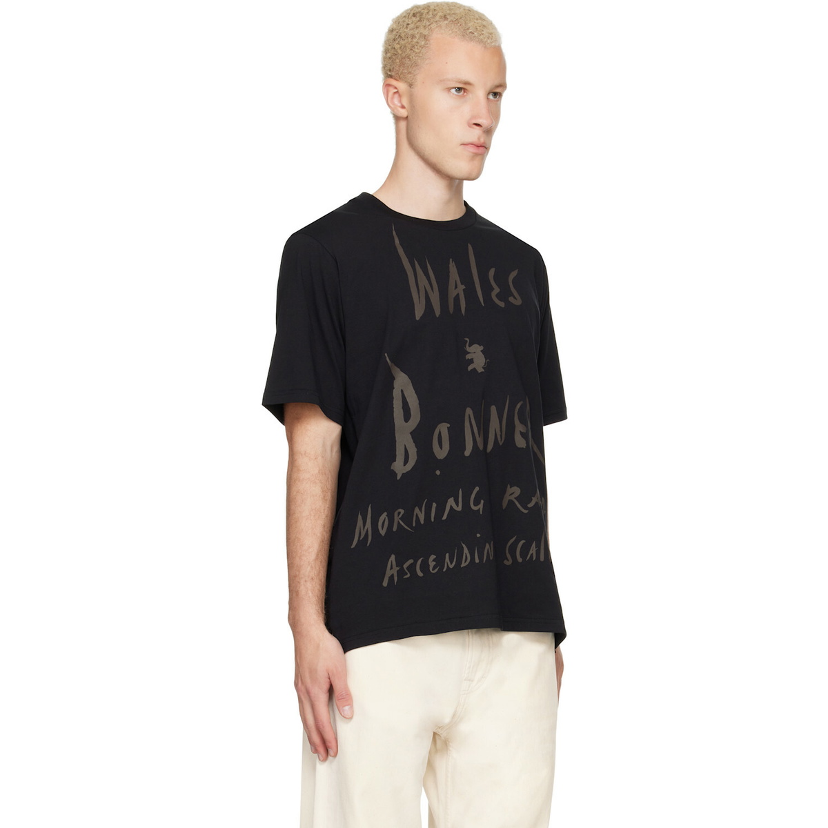 Wales Bonner Black 'Raga' T-shirt