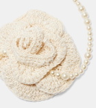 Magda Butrym Crochet faux pearls sterling silver necklace
