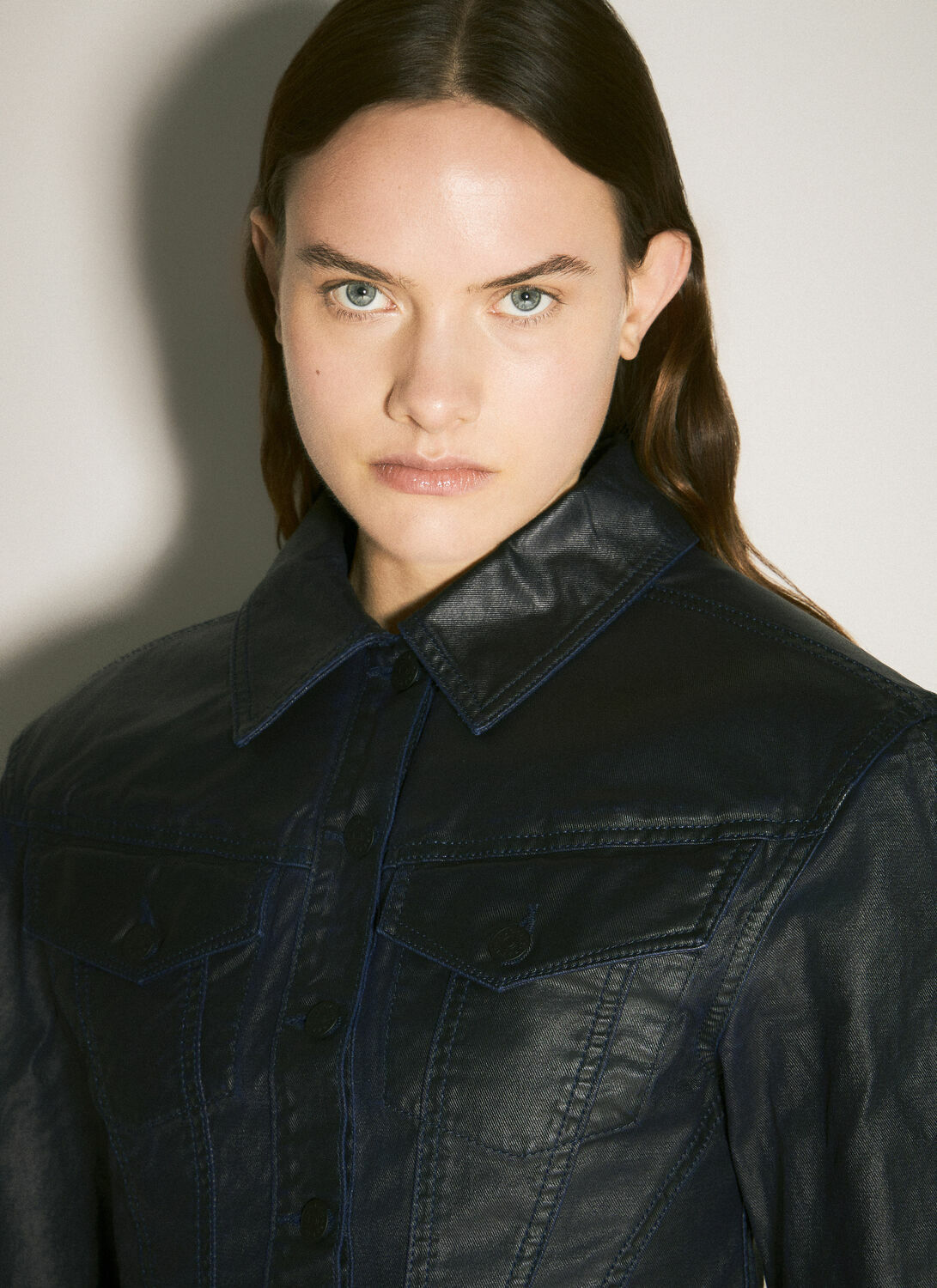 Mugler Waxed Denim Jacket