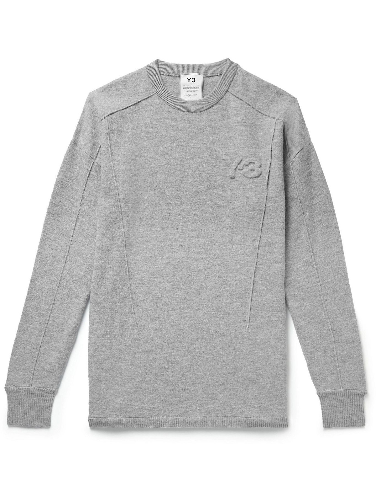 Y-3 - Logo-Embossed Wool Sweater - Gray Y-3