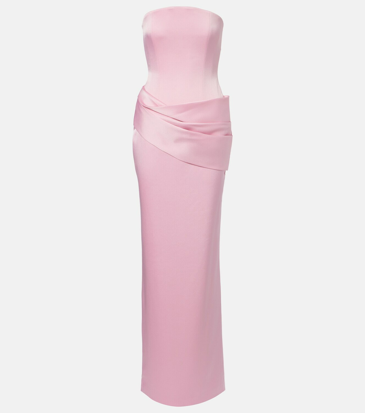 Alex Perry Draped satin crêpe bustier gown