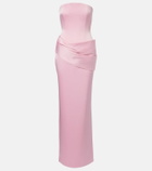Alex Perry Draped satin crêpe bustier gown