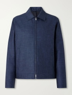 Mr P. - Wool, Silk and Cotton-Blend Blouson Jacket - Blue