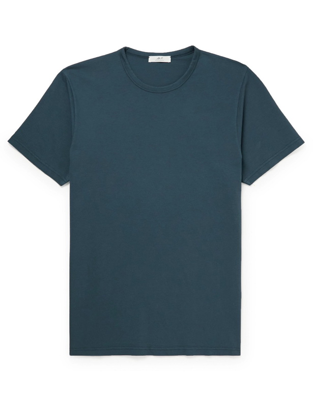 Photo: MR P. - Garment-Dyed Cotton-Jersey T-Shirt - Blue