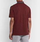 Z Zegna - Contrast-Tipped Logo-Appliquéd TECHMERINO Wool Polo Shirt - Burgundy