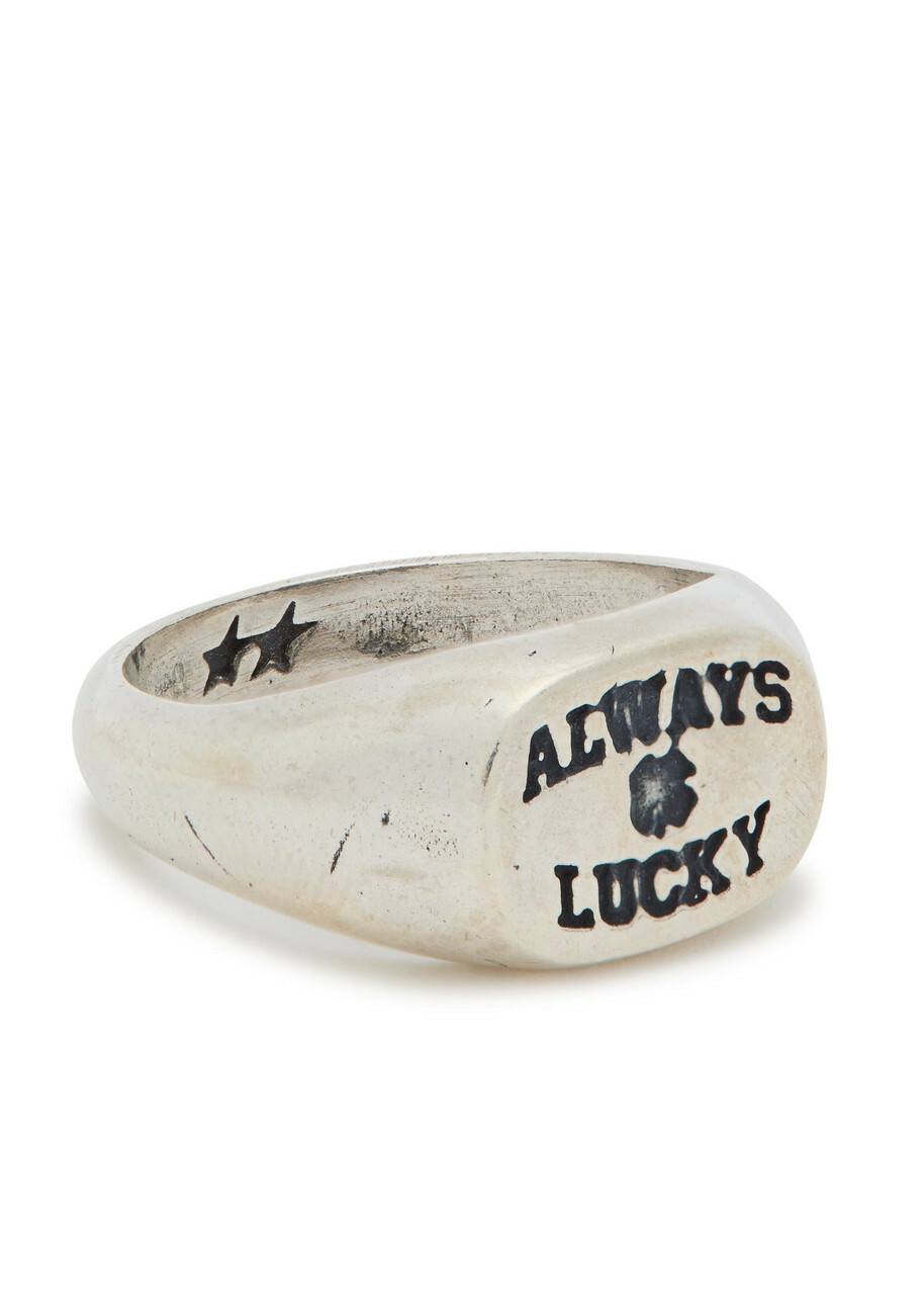 Twojeys Always Lucky Sterling Silver-plated Signet Ring