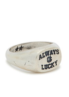 Twojeys Always Lucky Sterling Silver-plated Signet Ring