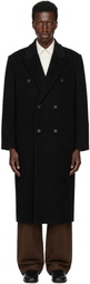 LE17SEPTEMBRE Black Tailored Wool Double Breasted Coat