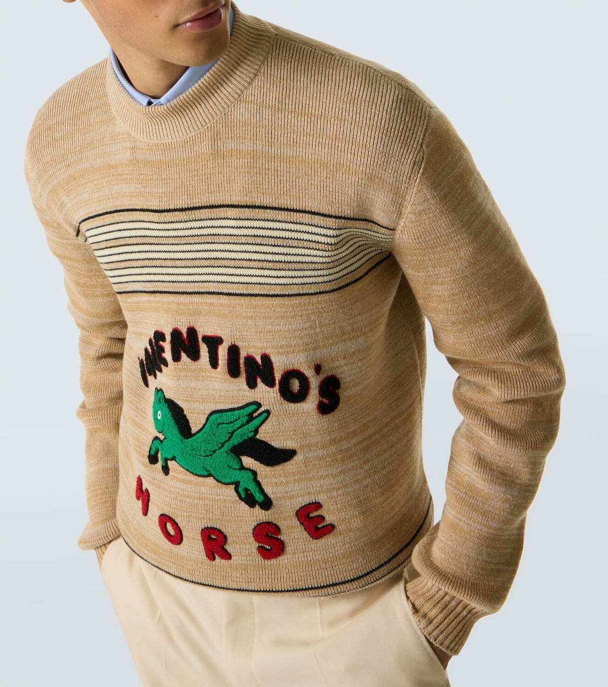 Valentino Logo wool and cotton sweater