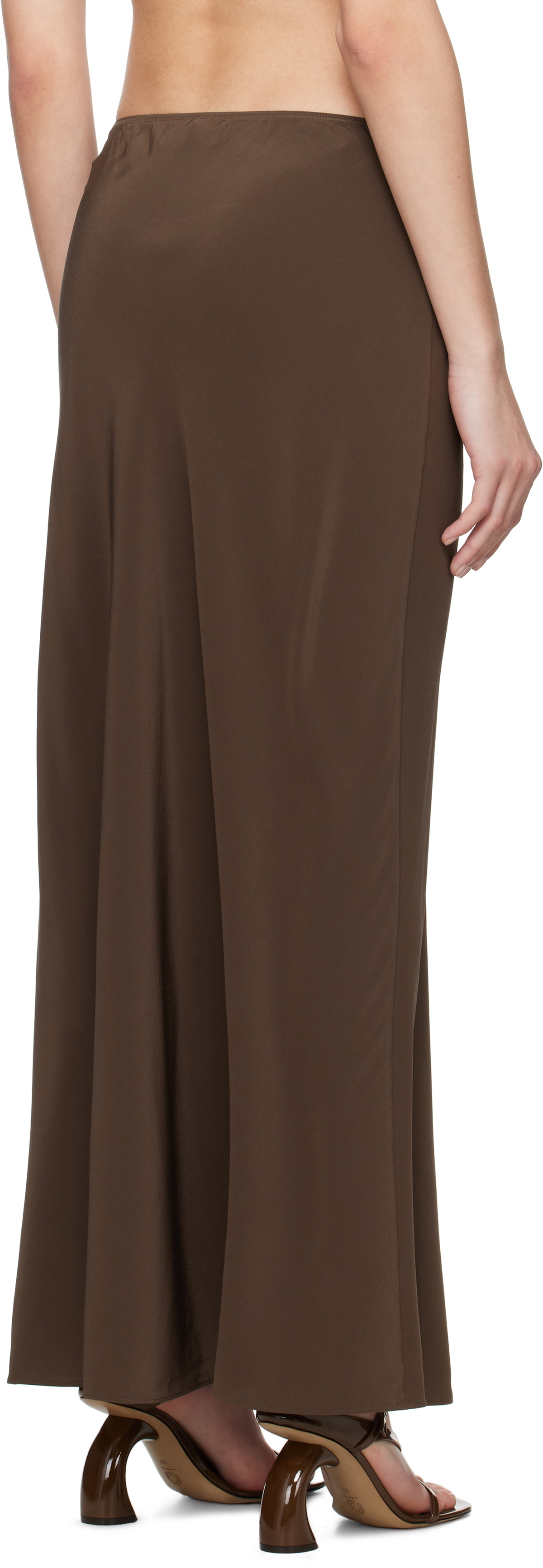 Matteau Brown Bias Elastic Maxi Skirt